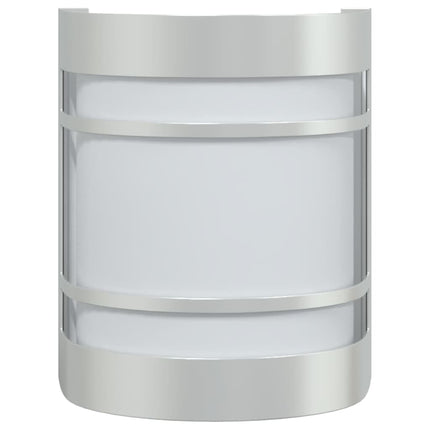 Appliques murales d'extérieur 2pcs argenté acier inoxydable