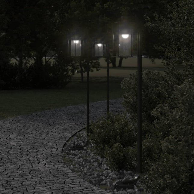 Lampadaire d'extérieur noir 100 cm acier inoxydable