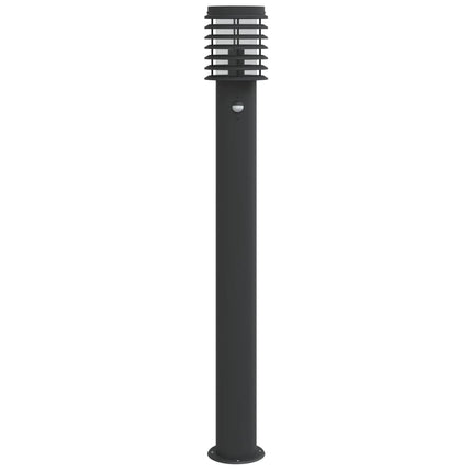 Lampadaire d'extérieur avec capteur noir 110cm acier inoxydable