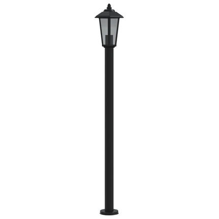 Lampadaires d'extérieur 3 pcs noir 120 cm acier inoxydable
