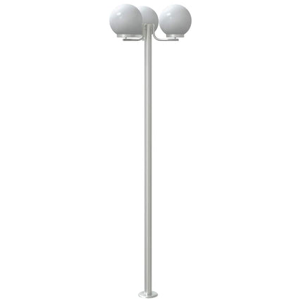 Lampadaires d'extérieur 2 pcs argenté 215 cm acier inoxydable