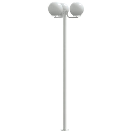 Lampadaires d'extérieur 2 pcs argenté 215 cm acier inoxydable