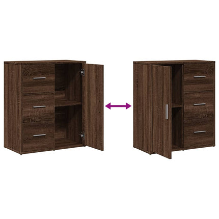 Buffets 2 pcs chêne marron 60x31x70 cm bois d'ingénierie