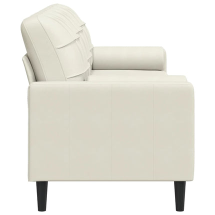 Canapé 3 places avec oreillers décoratifs crème 210 cm velours