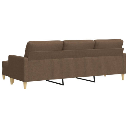 Canapé à 3 places avec repose-pieds Marron 210 cm Tissu