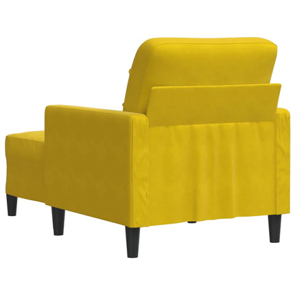 Fauteuil avec repose-pied jaune 60 cm velours