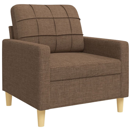 Ensemble de canapés 4 pcs avec repose-pied marron tissu