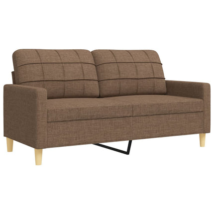 Ensemble de canapés 4 pcs avec repose-pied marron tissu