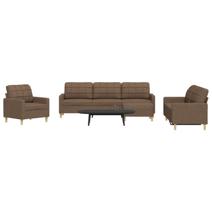Ensemble de canapés 4 pcs avec repose-pied marron tissu