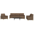 Ensemble de canapés 4 pcs avec repose-pied marron tissu
