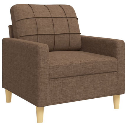 Ensemble de canapés 3 pcs avec coussins décoratifs marron tissu
