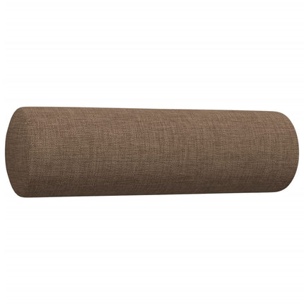 Ensemble de canapés 3 pcs avec coussins décoratifs marron tissu