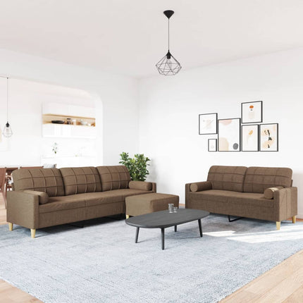Ensemble de canapés 3 pcs repose-pied et coussins décoratifs