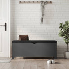 Boîte de rangement avec coussin gris 105x40x45 cm