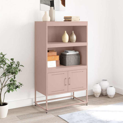 Buffet haut rose 68,5x38,5x123,5 cm acier
