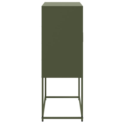 Buffet haut vert olive 68,5x38,5x107 cm acier