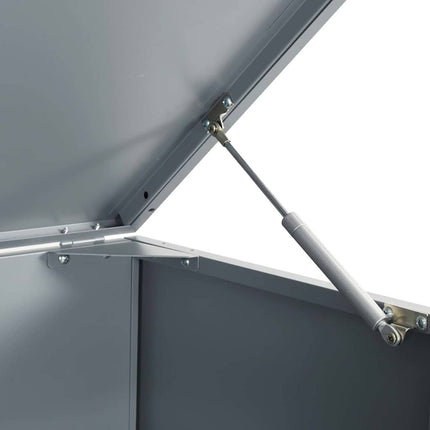 Rangement à roulettes pour poubelles pour bac unique gris acier