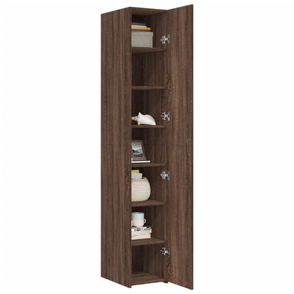 Buffet haut chêne marron 30x42,5x185 cm bois d'ingénierie
