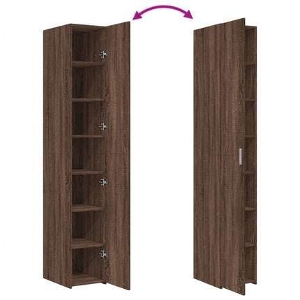 Buffet haut chêne marron 30x42,5x185 cm bois d'ingénierie