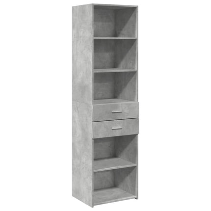 Buffet haut gris béton 50x42,5x185 cm bois d'ingénierie