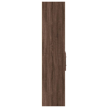 Buffet haut chêne marron 70x42,5x185 cm bois d'ingénierie