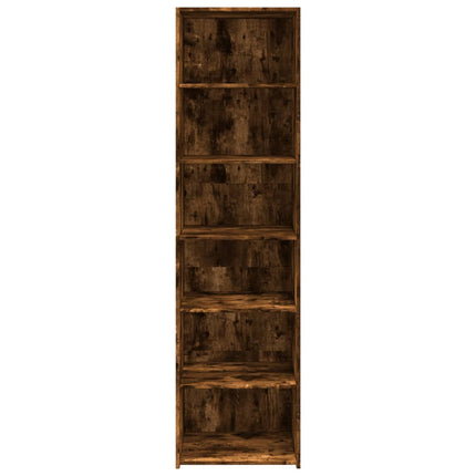 Buffet haut chêne fumé 50x41x185 cm bois d'ingénierie