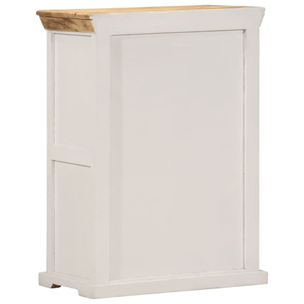 Buffet blanc et marron 55x30x73 cm bois de manguier solide brut
