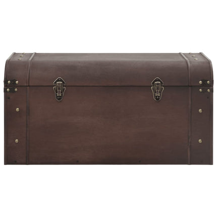 Coffre à trésors avec loquets marron foncé contreplaqué