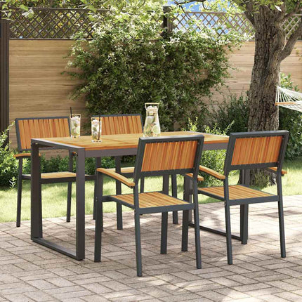 Ensemble de salle à manger pour jardin 5 pcs Noir et marron