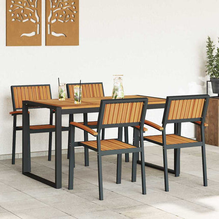 Ensemble de salle à manger pour jardin 5 pcs Noir et marron