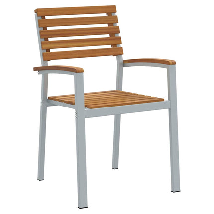 Ensemble de salle à manger pour jardin 7 pcs Gris et marron