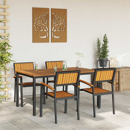 Ensemble de salle à manger pour jardin 5 pcs Noir et marron