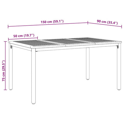 Ensemble de salle à manger pour jardin 5 pcs Noir et marron