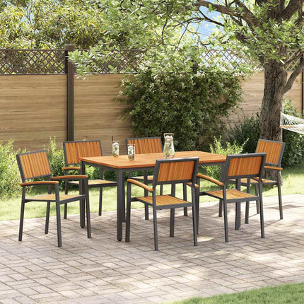 Ensemble de salle à manger pour jardin 7 pcs Noir et marron