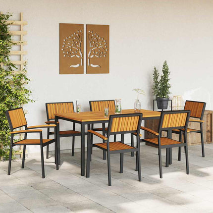Ensemble de salle à manger pour jardin 7 pcs Noir et marron