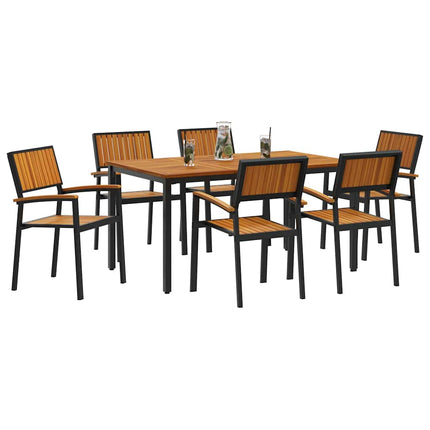Ensemble de salle à manger pour jardin 7 pcs Noir et marron