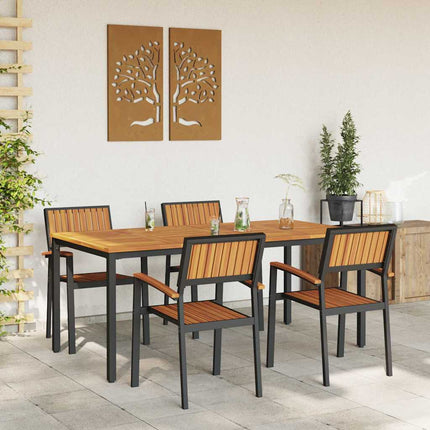 Ensemble de salle à manger pour jardin 5 pcs Noir et marron