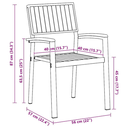 Ensemble de salle à manger pour jardin 5 pcs Noir et marron