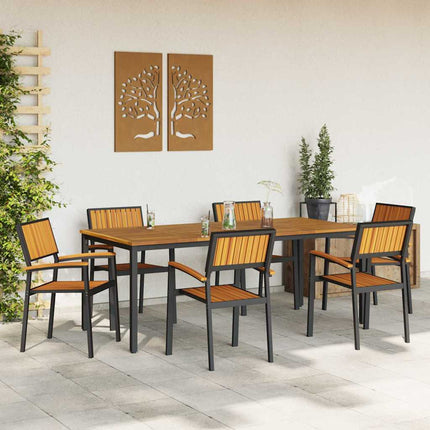 Ensemble de salle à manger pour jardin 7 pcs Noir et marron