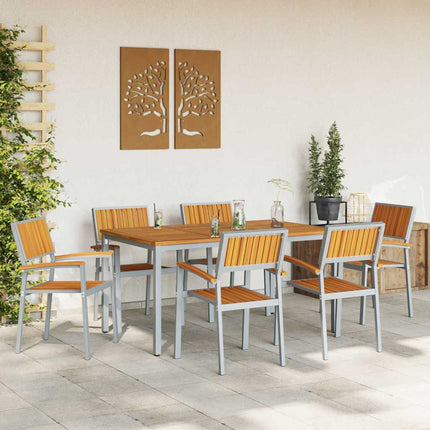 Ensemble de salle à manger pour jardin 7 pcs Gris et marron