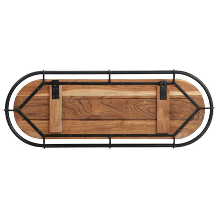 Porte-manteau mural avec 5 crochets bois massif d'acacia