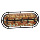 Porte-manteau mural avec 5 crochets bois massif récupéré