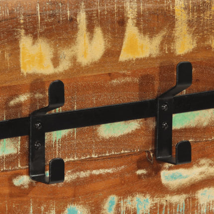 Porte-manteau mural avec 5 crochets bois massif récupéré