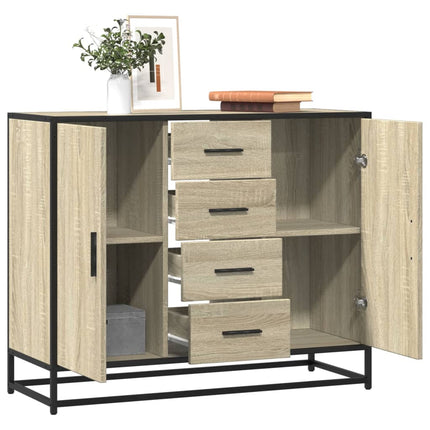 Buffet chêne sonoma 92x35x76 cm bois d'ingénierie