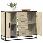 Buffet chêne sonoma 92x35x76 cm bois d'ingénierie