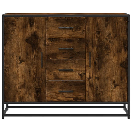 Buffet chêne fumé 92x35x76 cm bois d'ingénierie