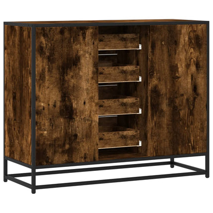Buffet chêne fumé 92x35x76 cm bois d'ingénierie
