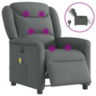 Fauteuil inclinable de massage électrique gris foncé tissu