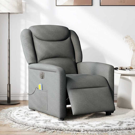 Fauteuil inclinable de massage électrique gris foncé tissu