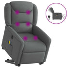 Fauteuil inclinable de massage électrique Gris foncé Tissu